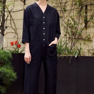 ILANA KOHN Tuck Coverall Dark Denim
